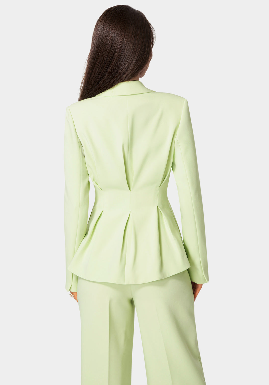 Back view - Tailored Pleat Details Blazer - Mint To Be
