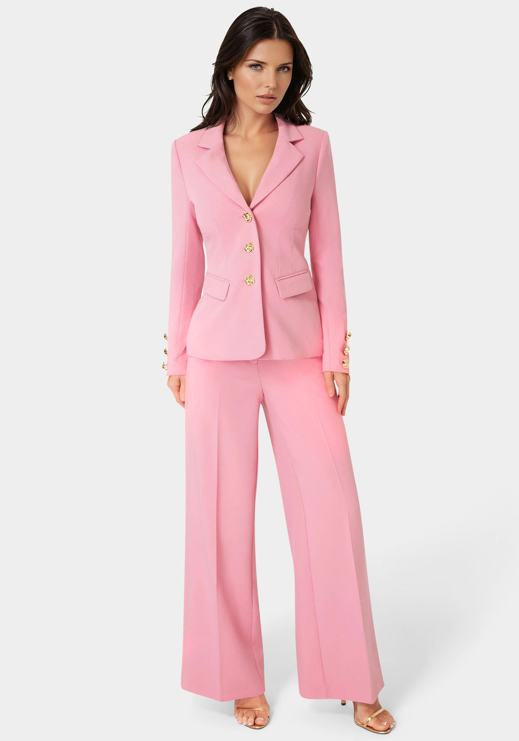Detail View-Tailored Fitted Blazer-Wild Rose