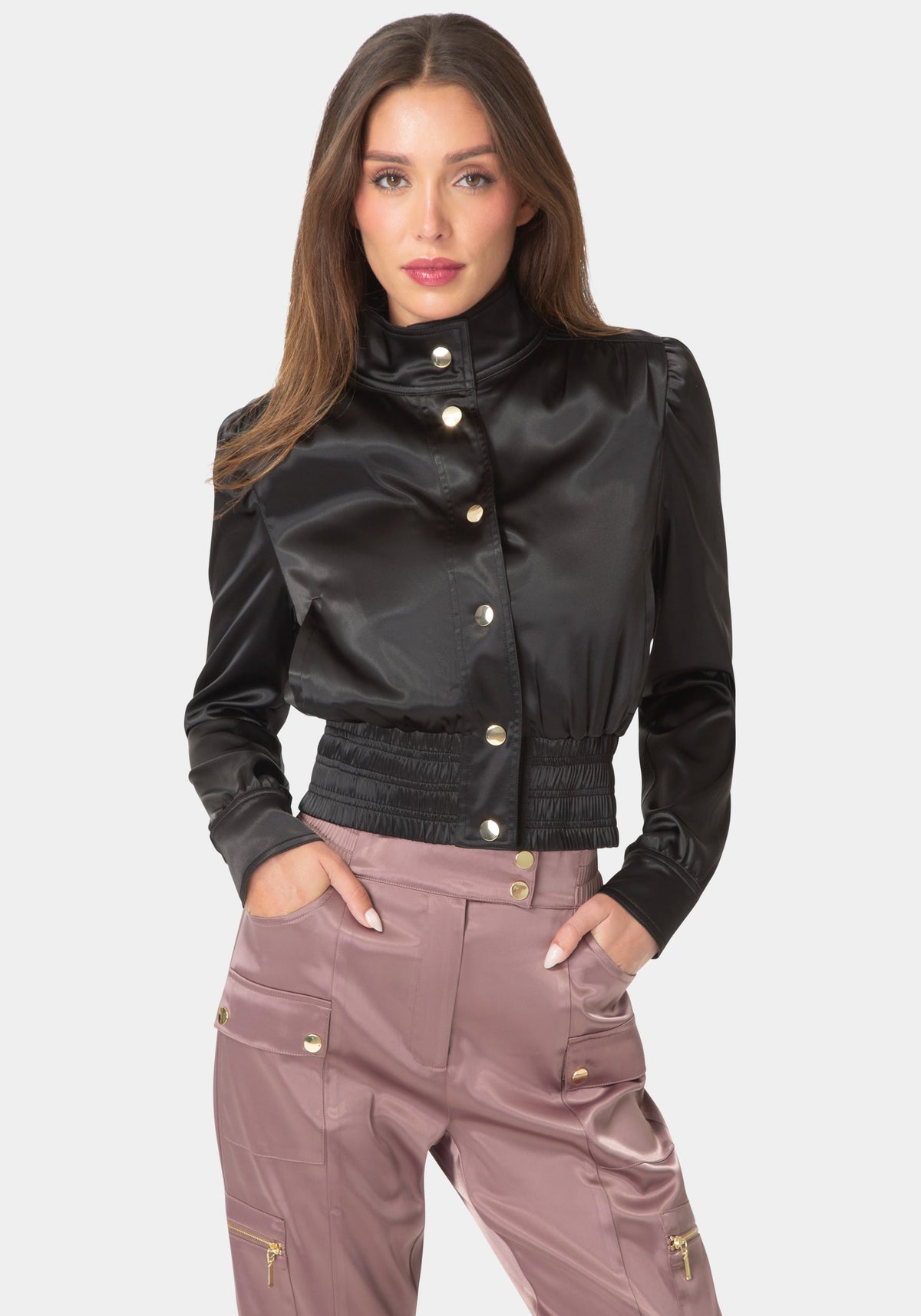 Front View-READY TO GO-OUT BOMBER JACKET-BLACK