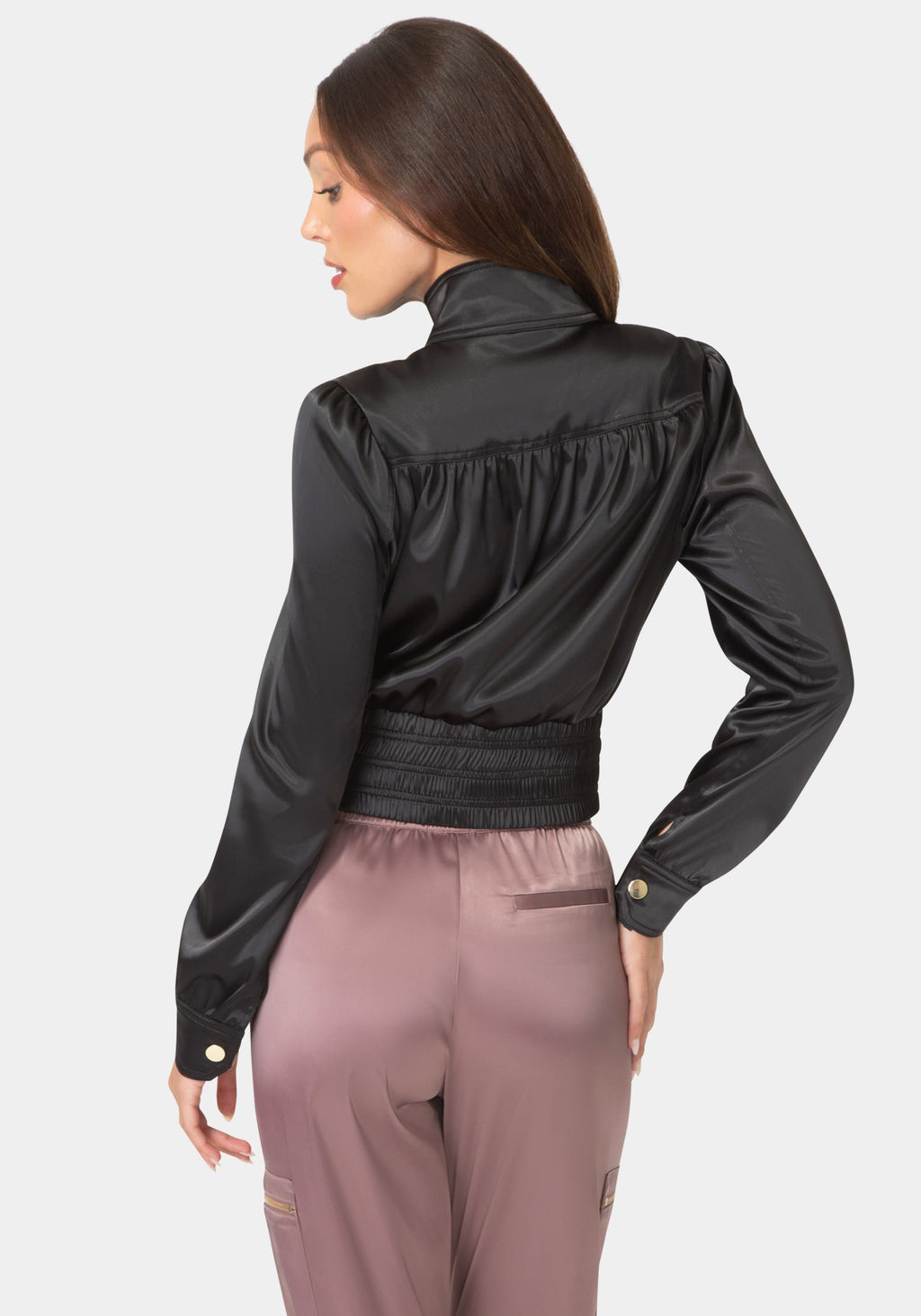 Back View-READY TO GO-OUT BOMBER JACKET-BLACK