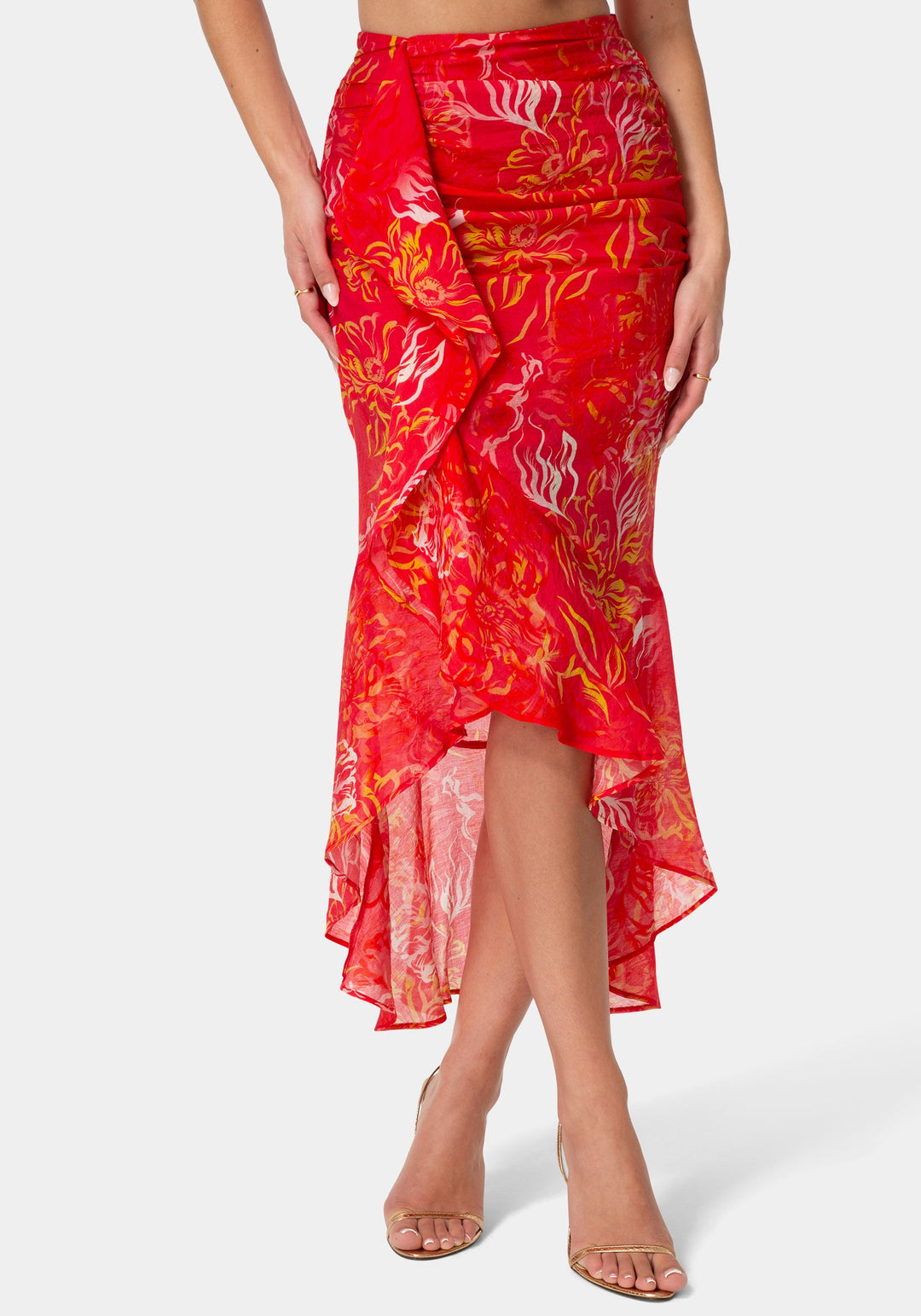 Front View-FLOWY FLARED SKIRT-ISLABLOOM
