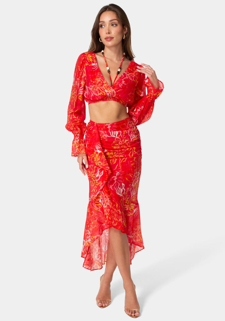 Detail View-FLOWY FLARED SKIRT-ISLABLOOM