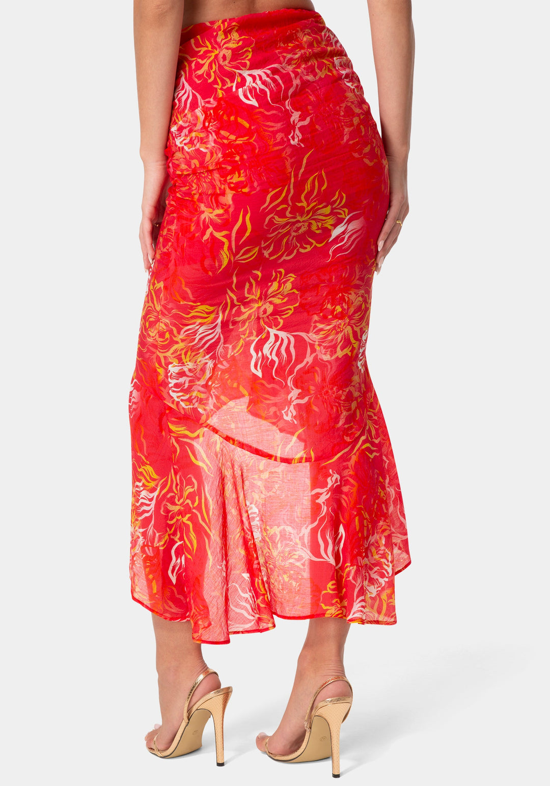 Back View-FLOWY FLARED SKIRT-ISLABLOOM