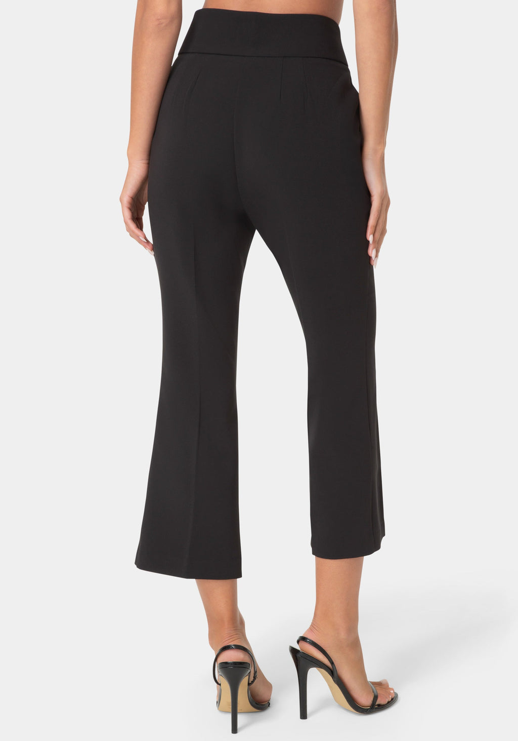 Back View-Cropped Flared Pant-BLACK