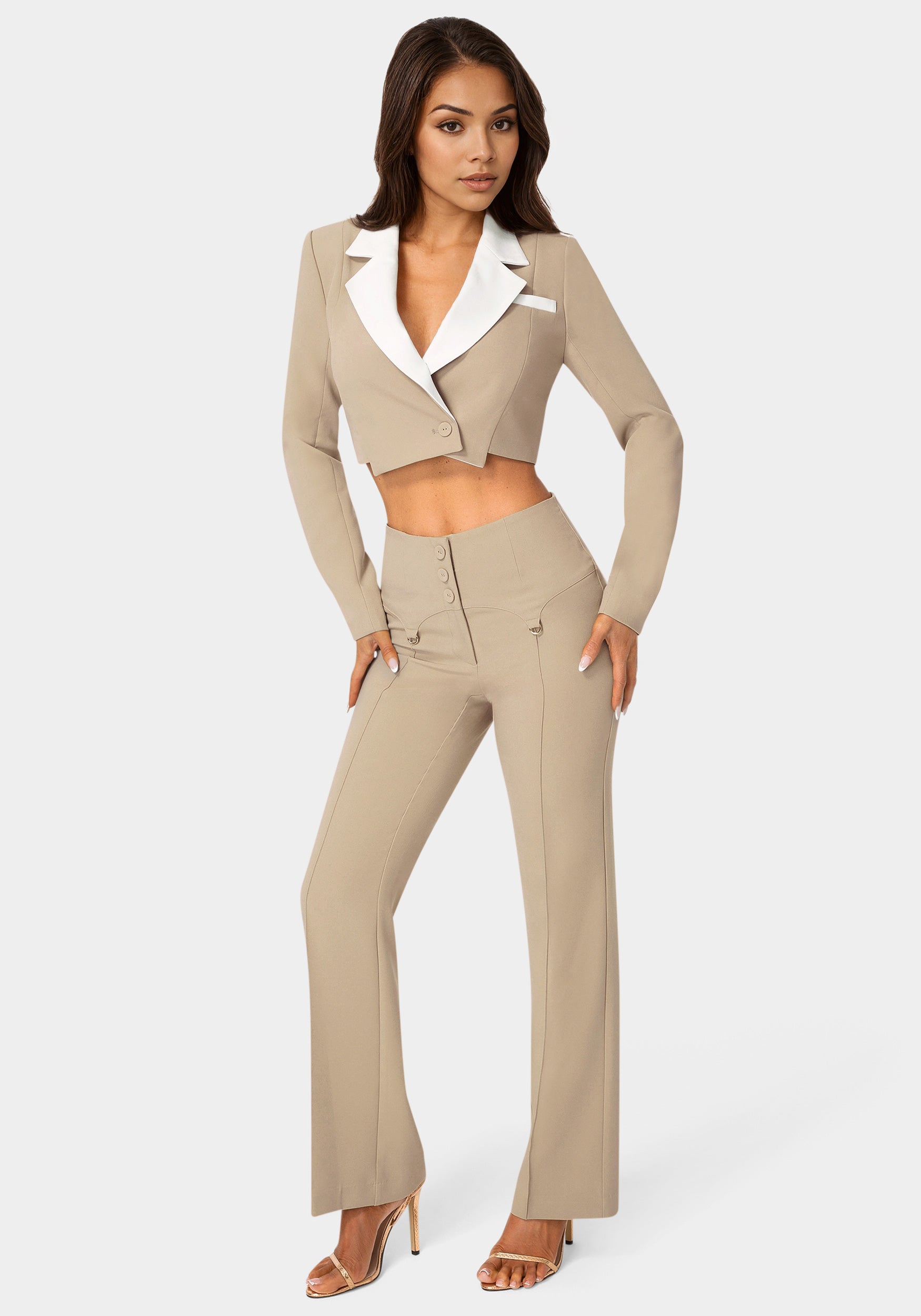 Additional view - High Waist Corset Illusion Straight Leg Pant - Bare Affair