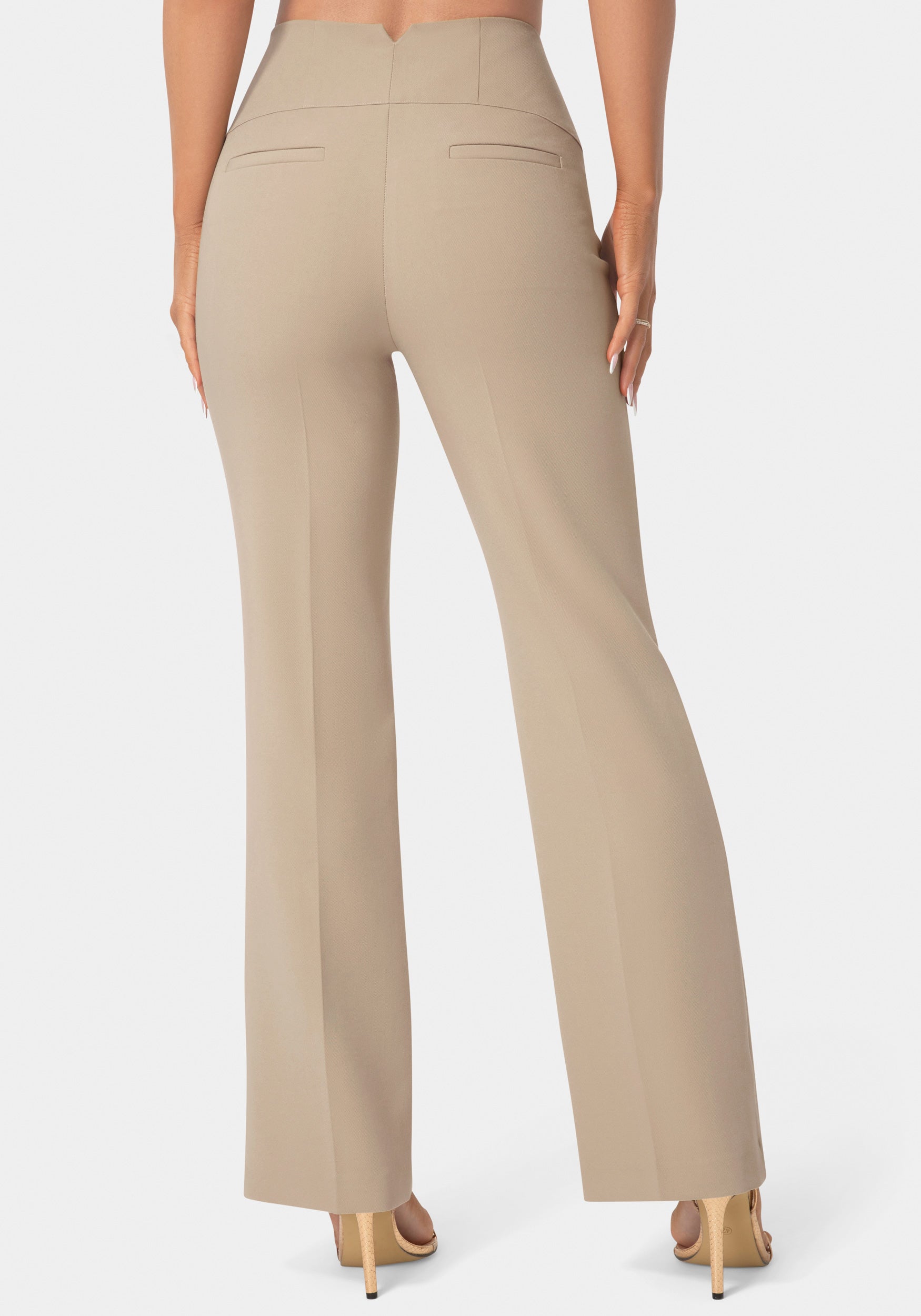 Back view - High Waist Corset Illusion Straight Leg Pant - Bare Affair