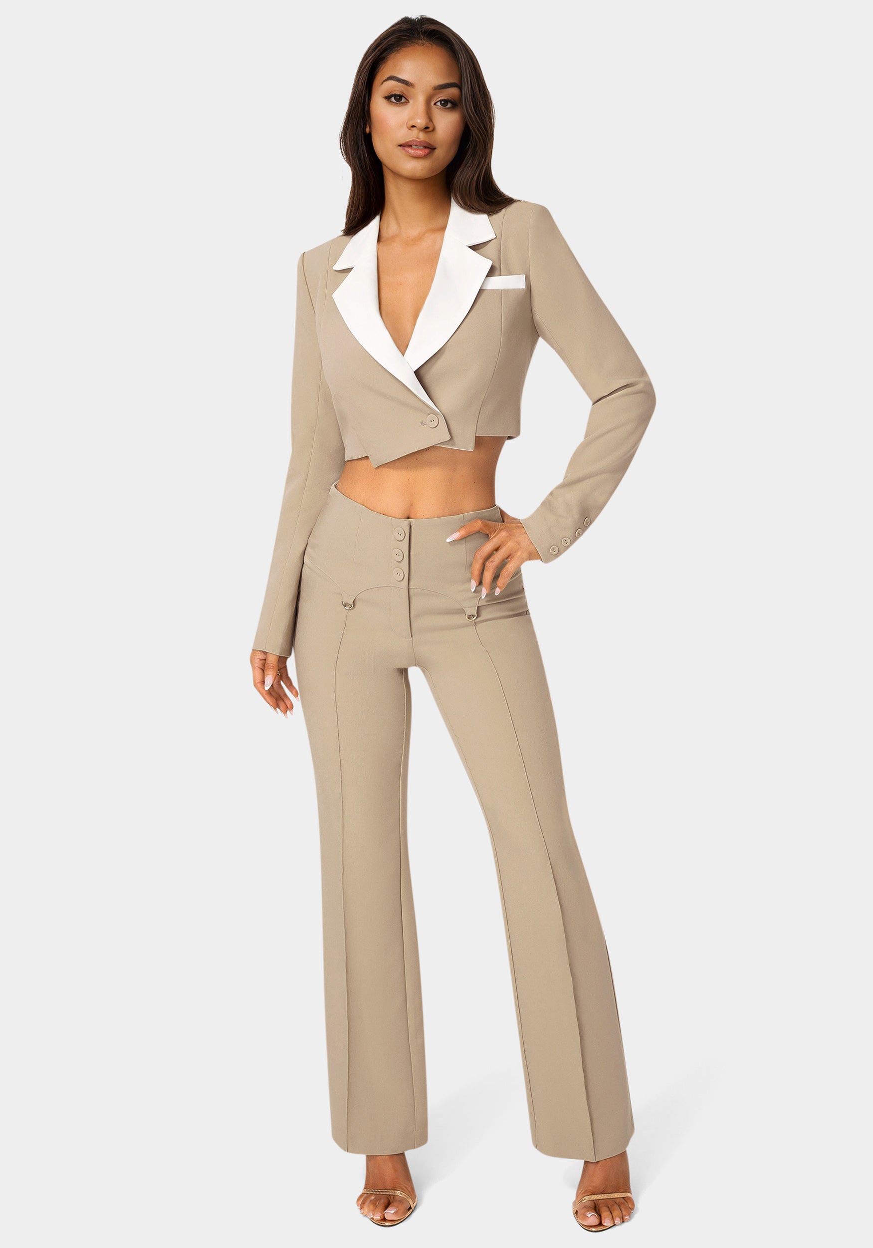 Additional view - High Waist Corset Illusion Straight Leg Pant - Bare Affair