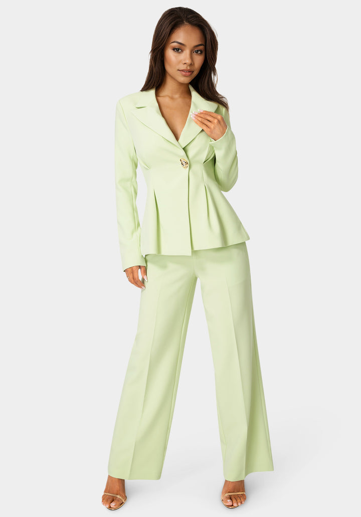 Additional view - High Waist Overlap Wide Leg Pant - Mint To Be