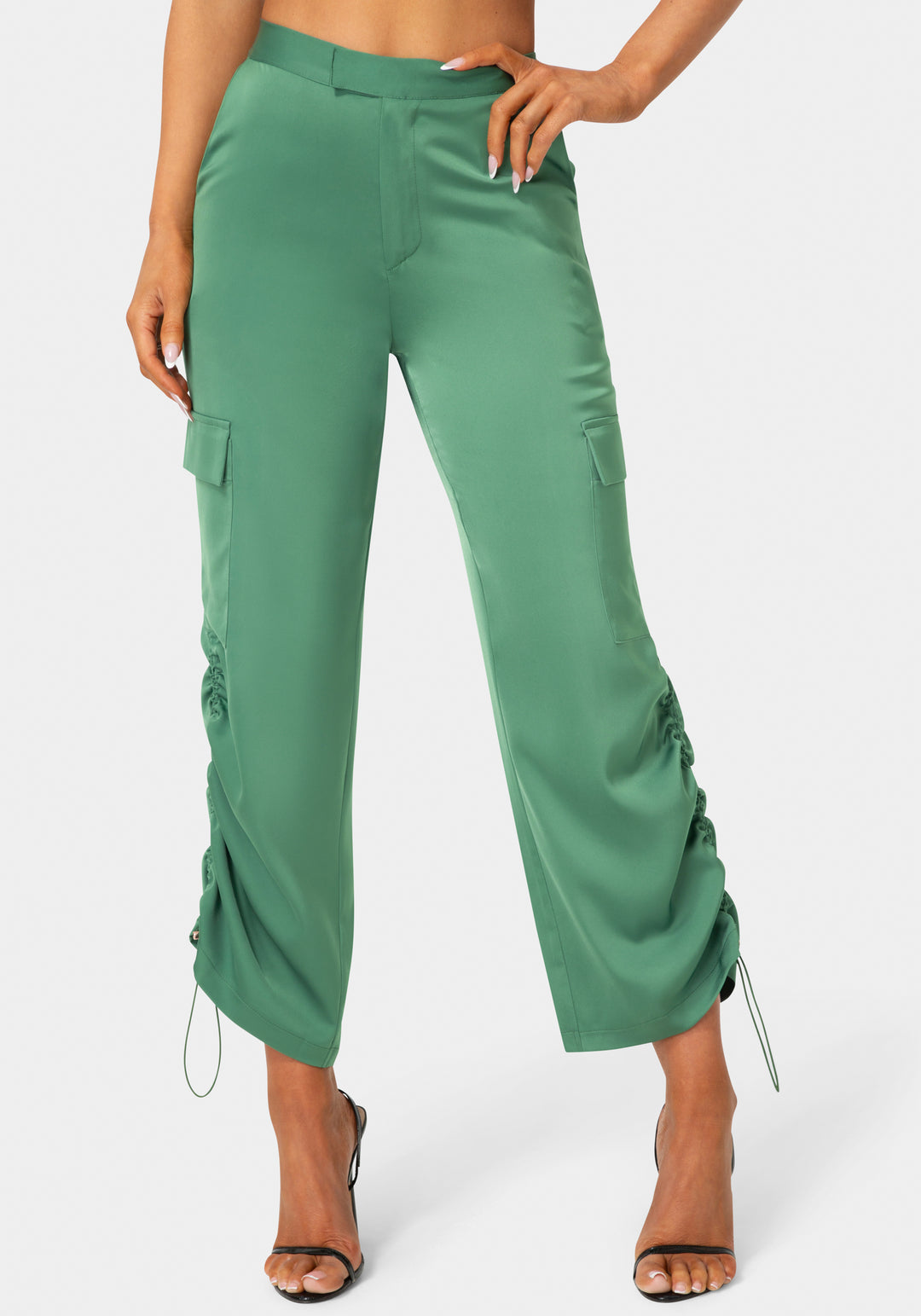 Front view - Cargo Jogger Pant - Matcha Green