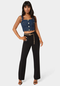 Additional view - Natural Waist Straight Leg Pant - Black