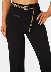 Detail view - Natural Waist Straight Leg Pant - Black