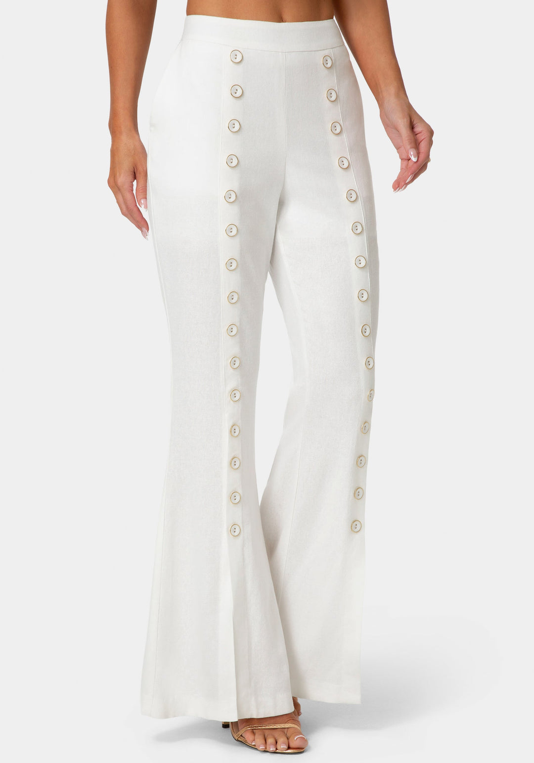 Other View-Linen Mini Flare Leg Pant-WHITE ALYSSUM