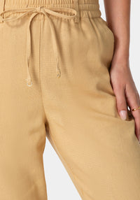 Other View-HIGH WAISTED CUTOUT LINEN JOGGER-SUNDUST
