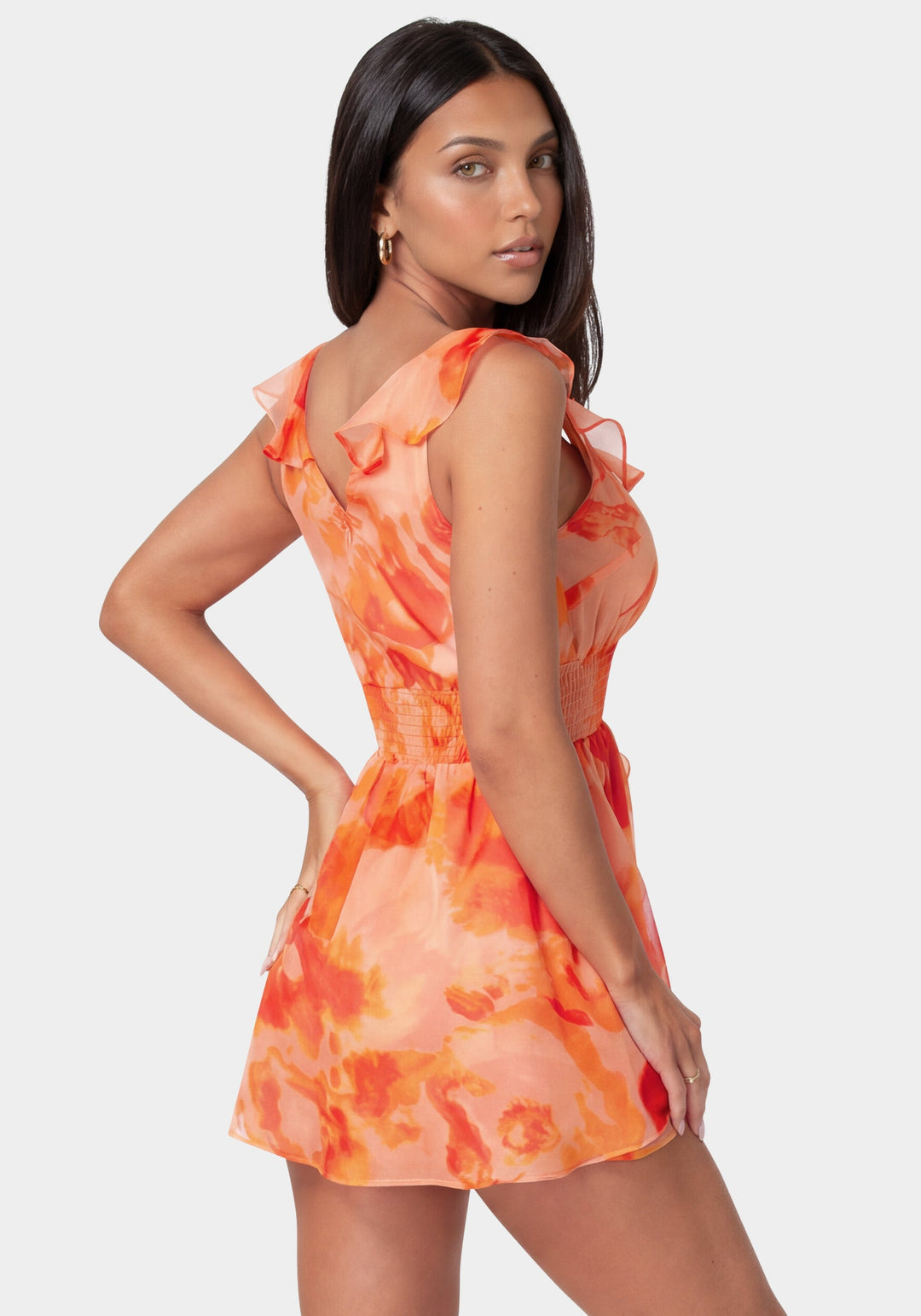 Back View-Flowy Romper-SUNSET BLOOM PT