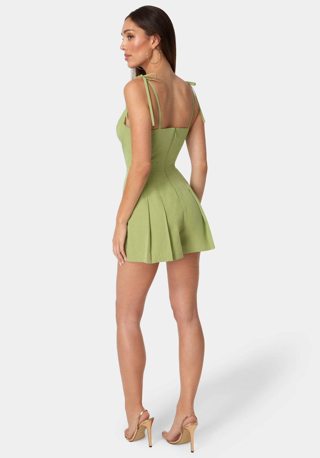 Side View-Linen Romper-JALAPENO GLOW