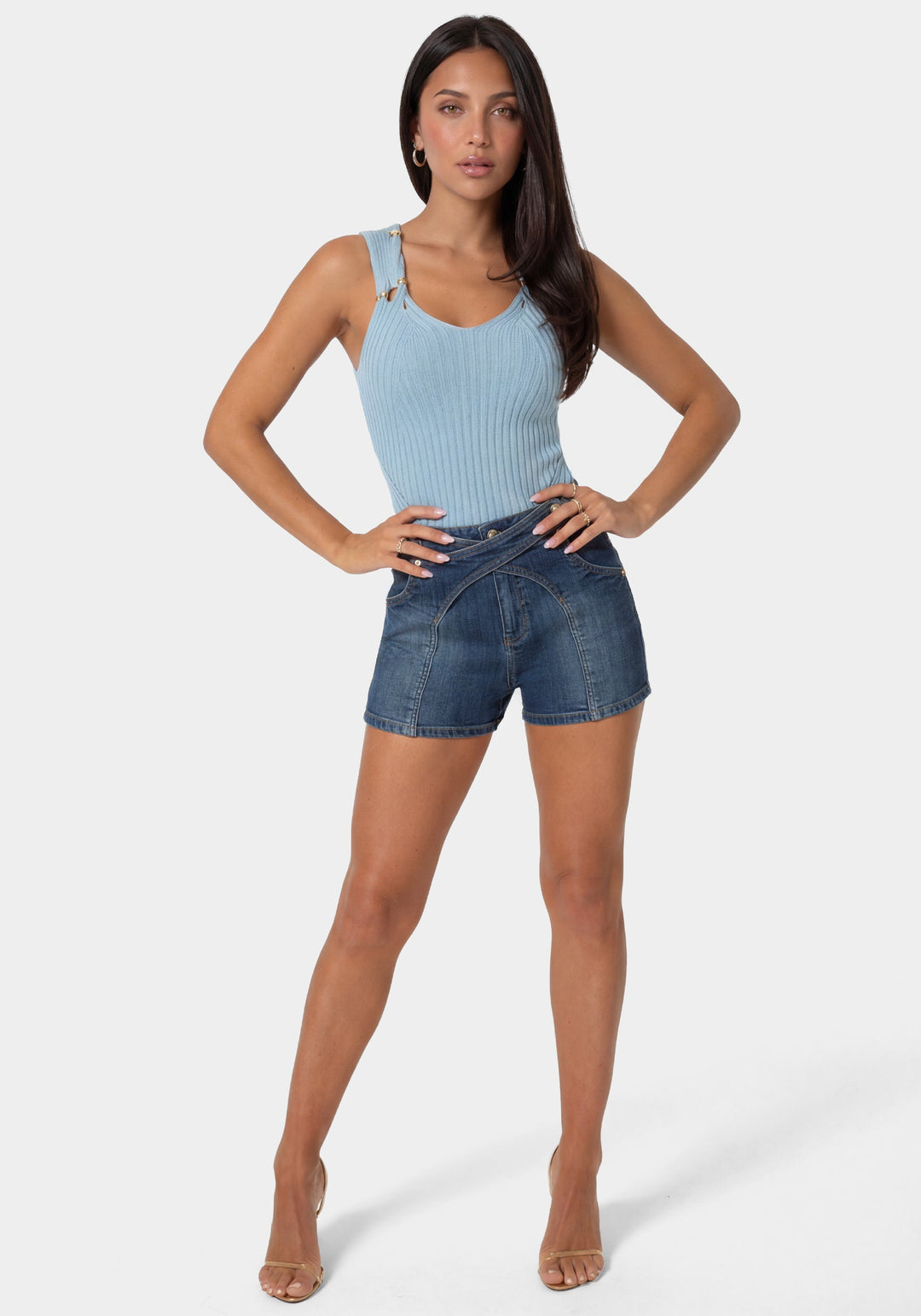 Other View-Fitted Denim Short-BLUE OBSESSION WASH