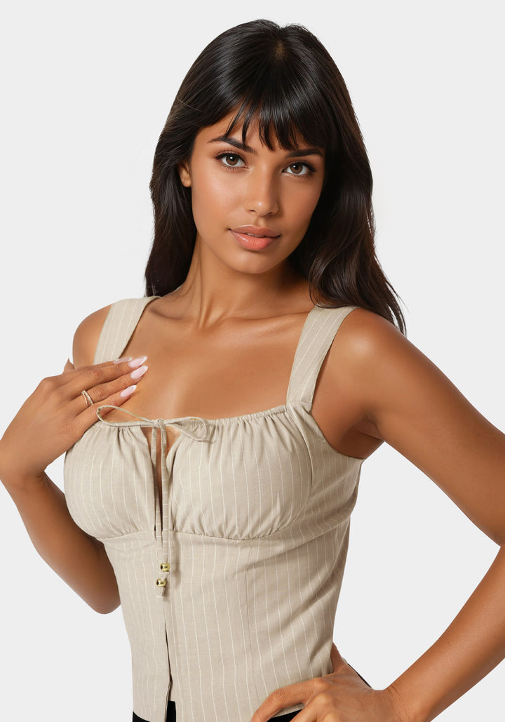 Detail view - Stripe Corset Top - Bare Affair Pinstripe