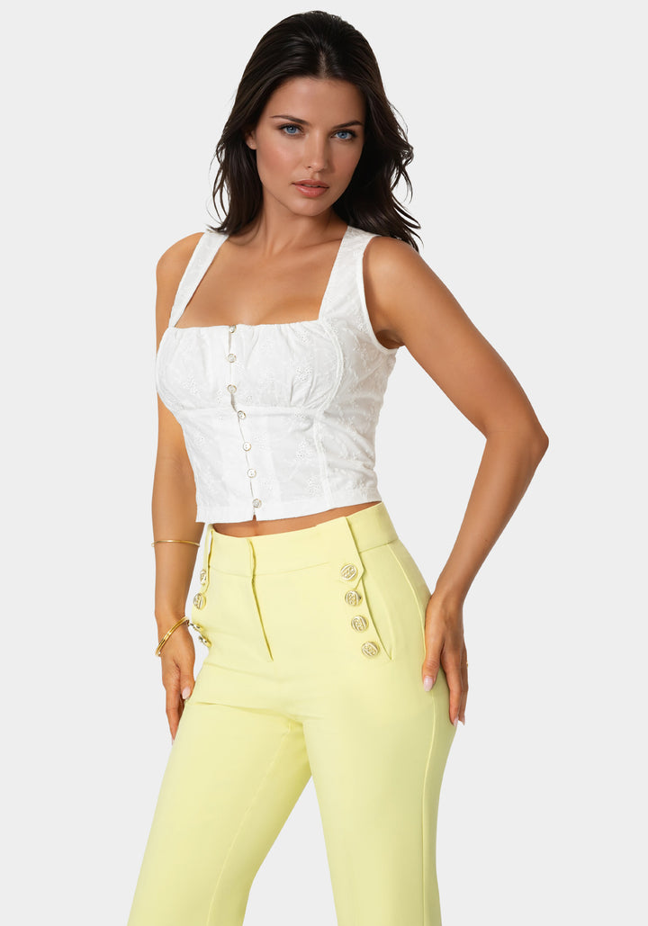 Eyelet Fitted Top