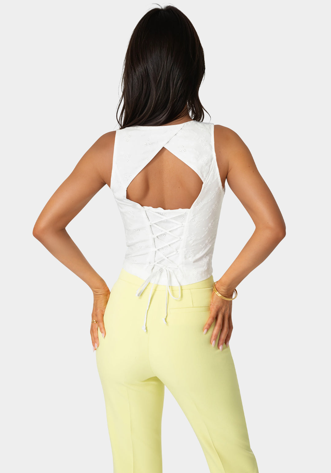 Eyelet Fitted Top