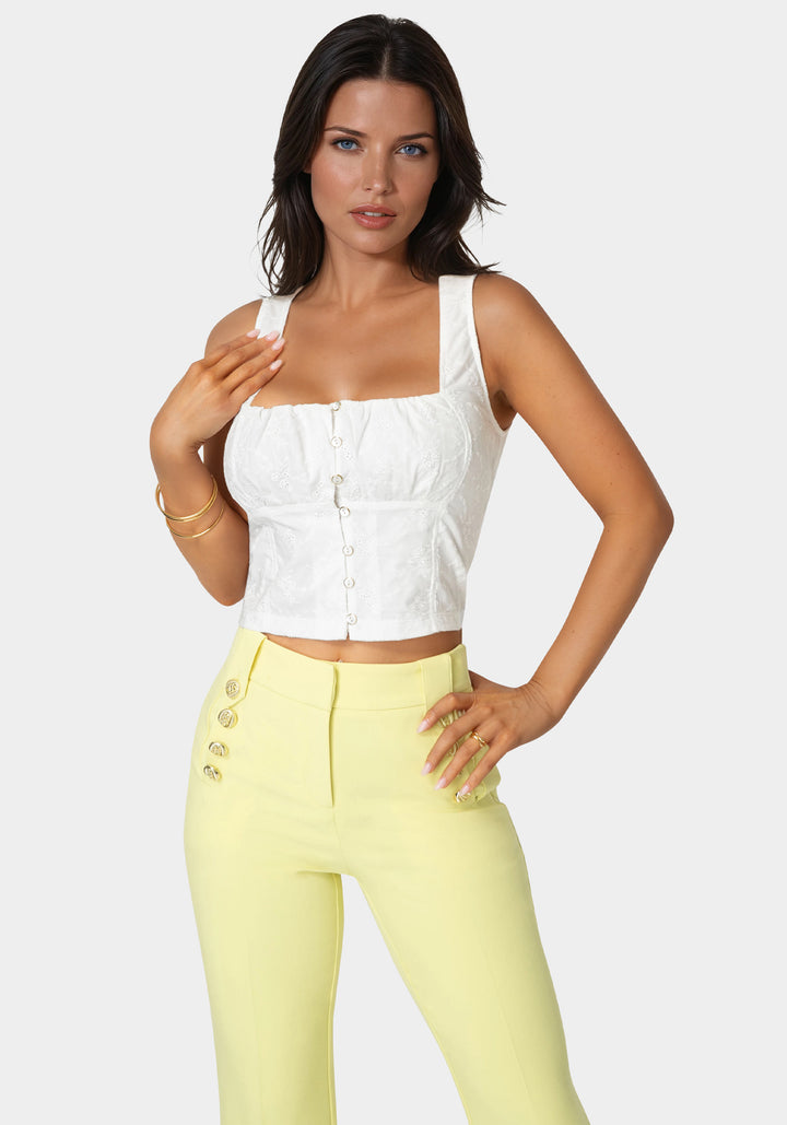 Eyelet Fitted Top