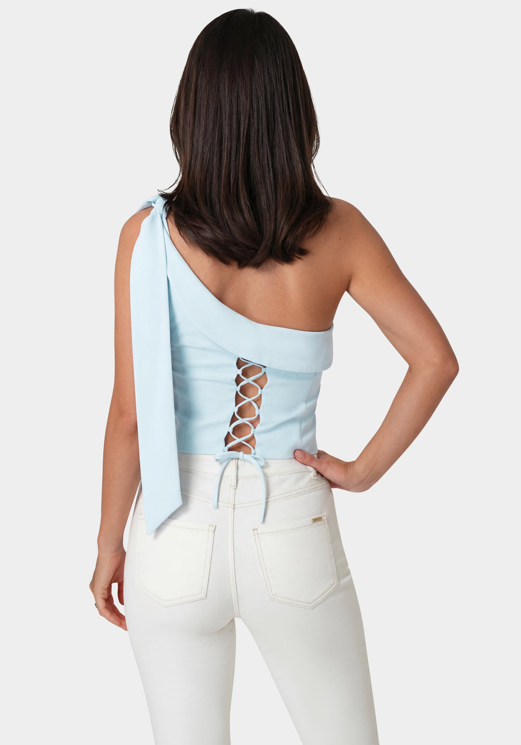 Other View-Asymmetrical Shoulder Tie Top-Celeste