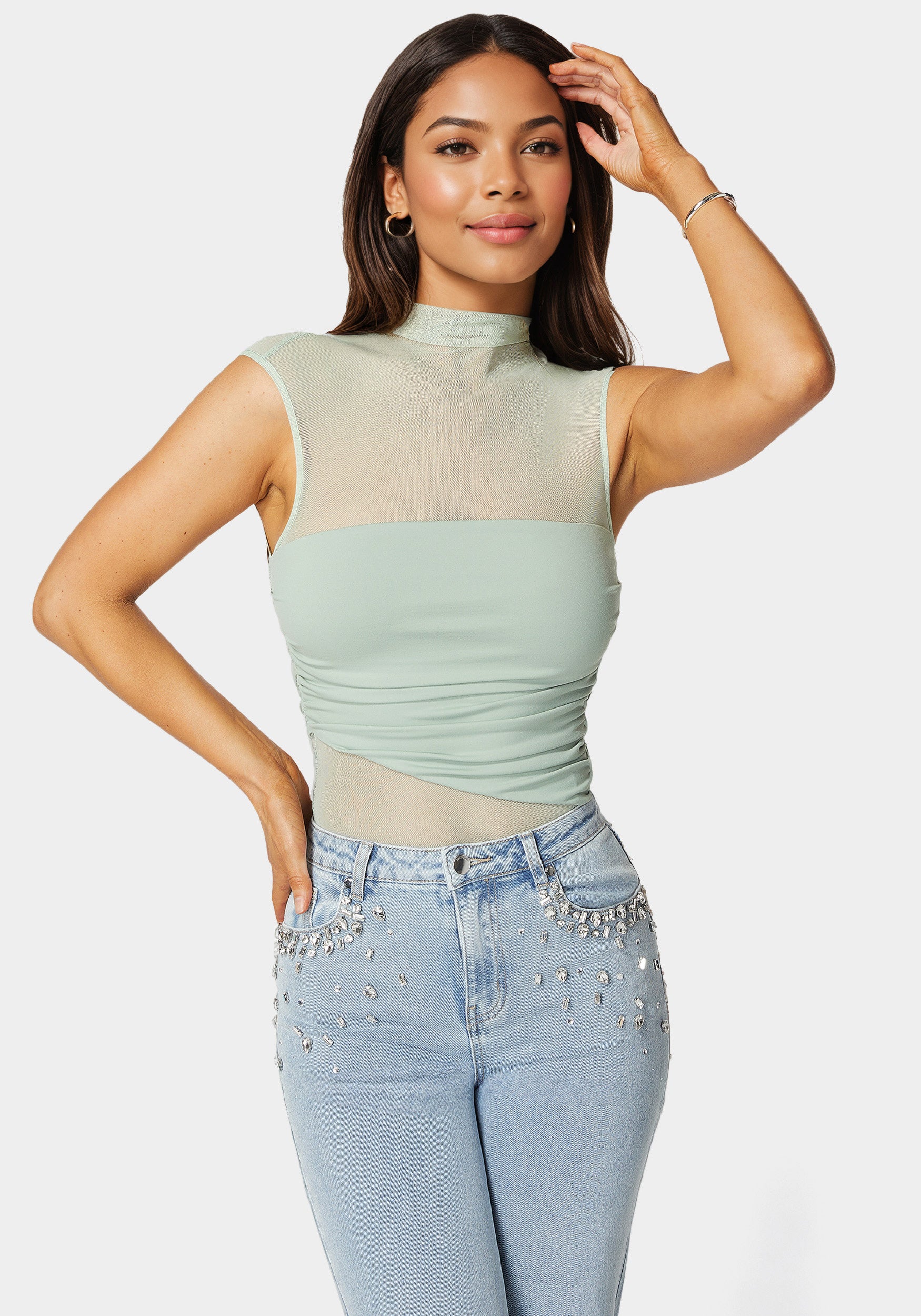 Draped Knit Bodysuit