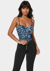 Plunging Neckline Mesh Bodysuit