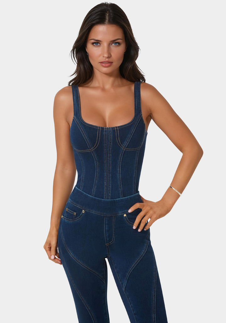 Fitted Denim Bodysuit