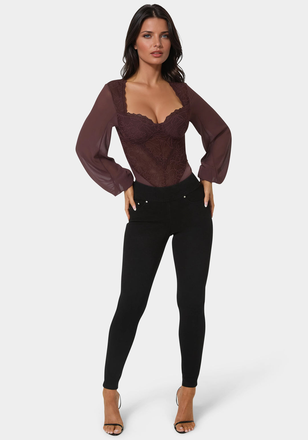 Detail View-Natural Waist Jegging-Black Wash