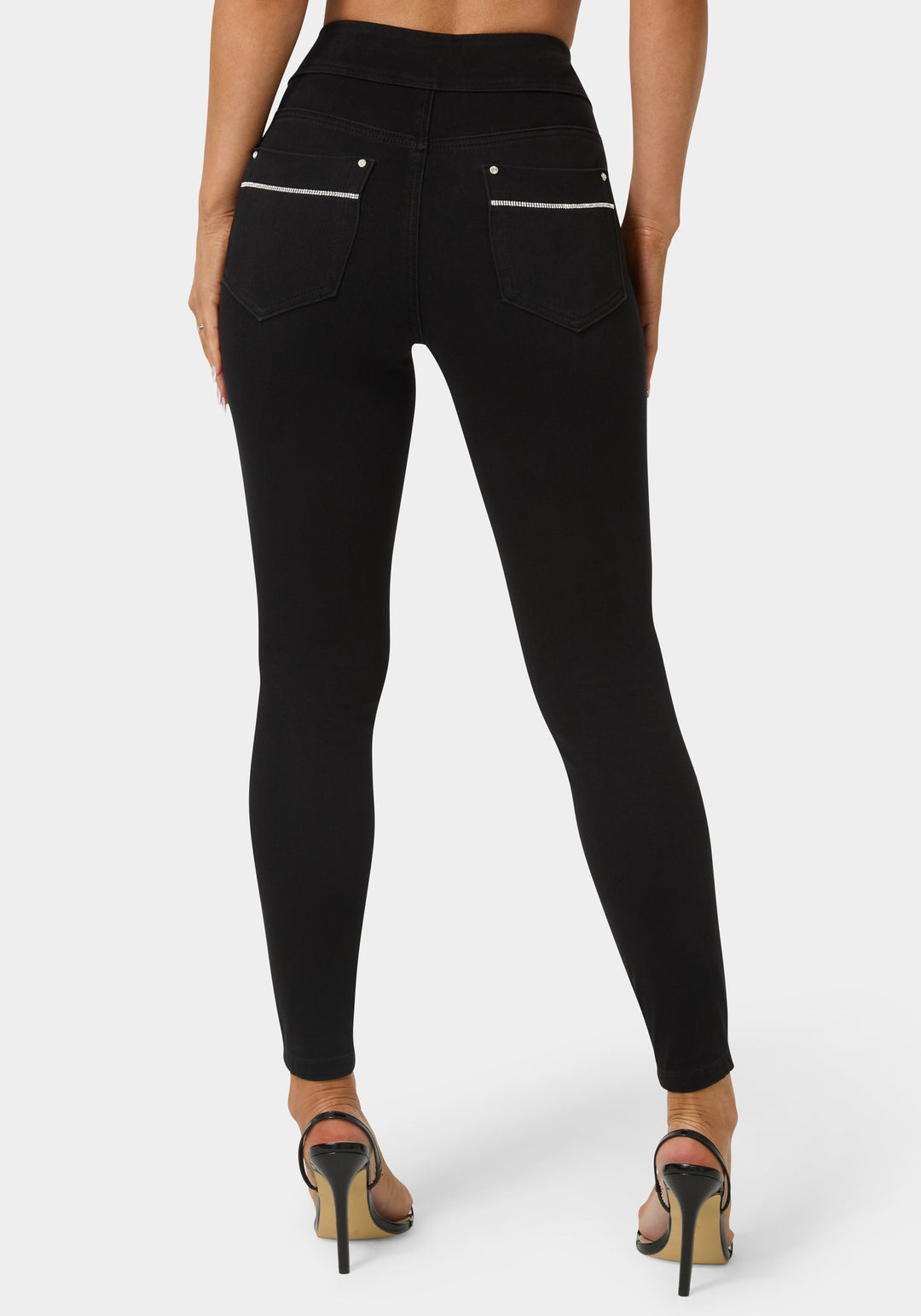 Back View-Natural Waist Jegging-Black Wash