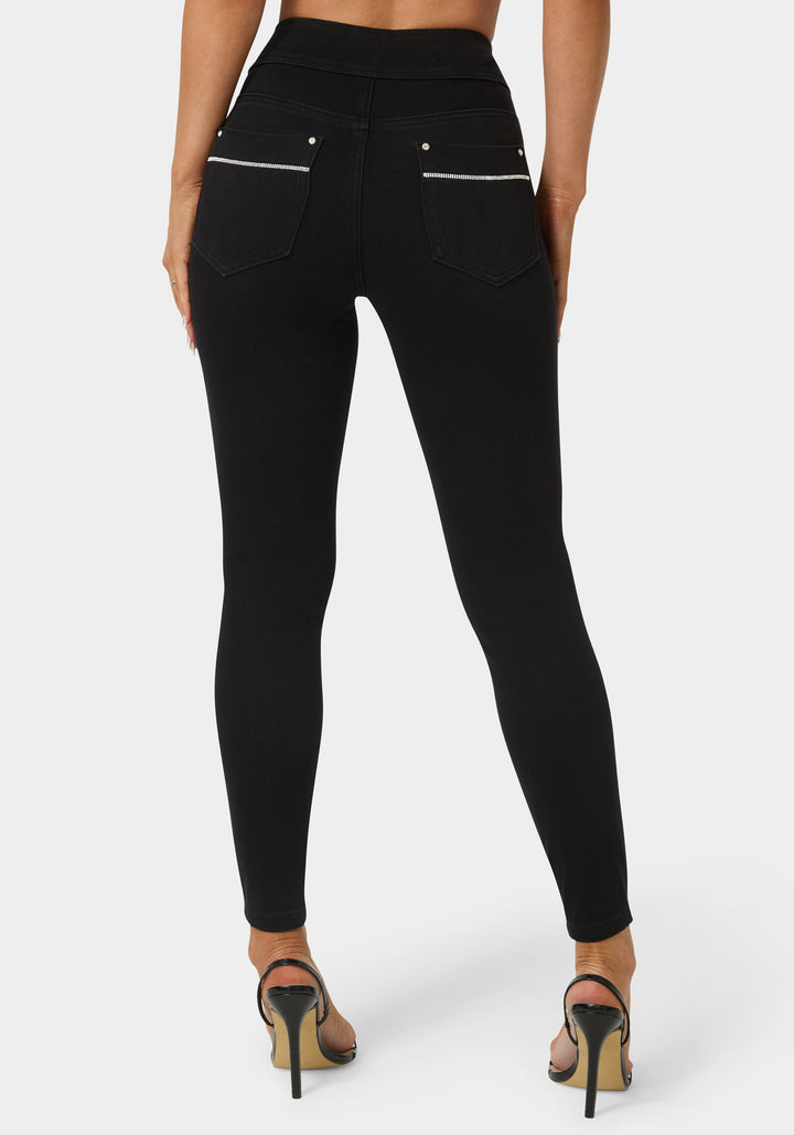 Back View-Natural Waist Jegging-Black Wash