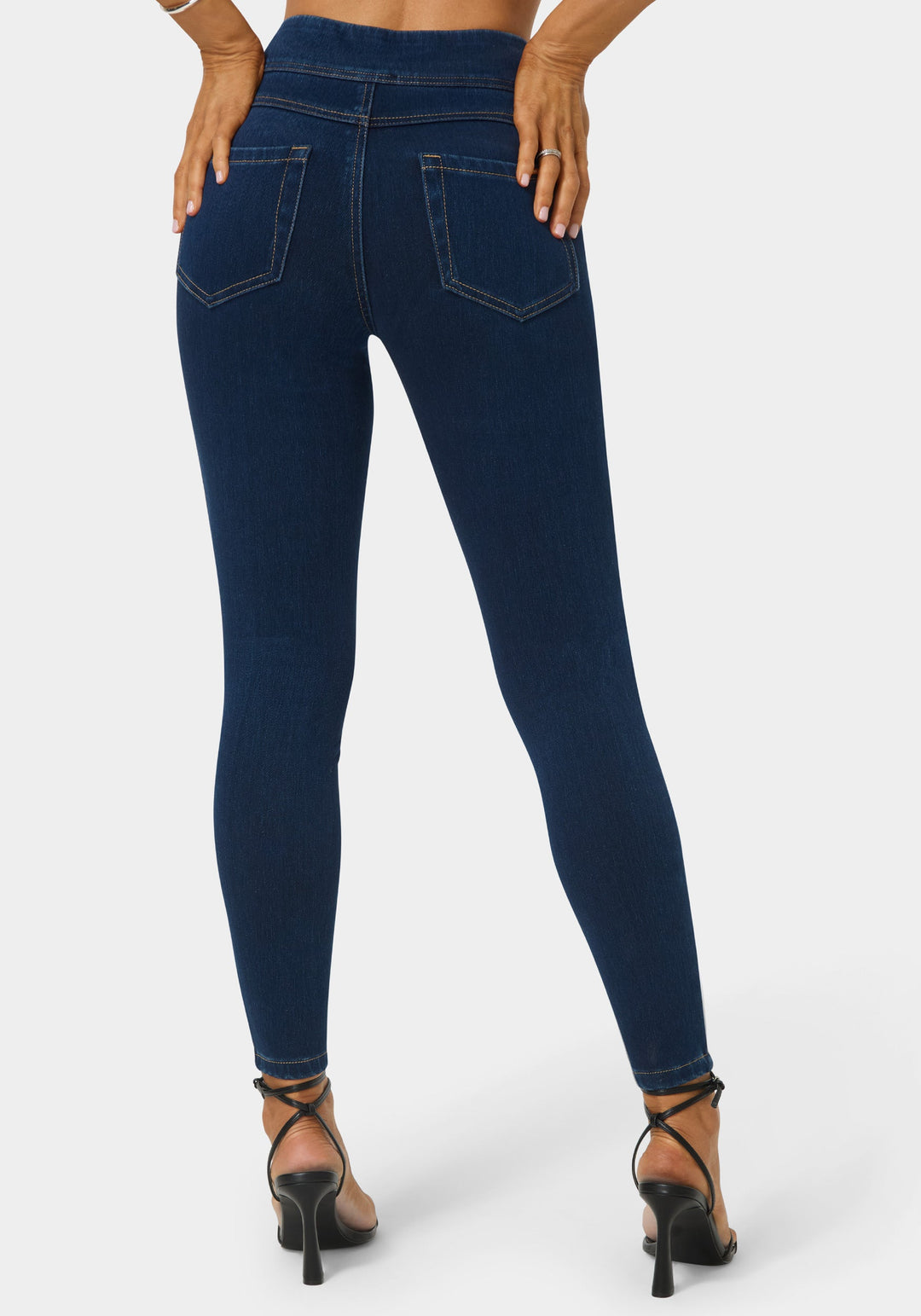 Back View-Natural Waist Jegging-MIDNIGHT BLUE WASH
