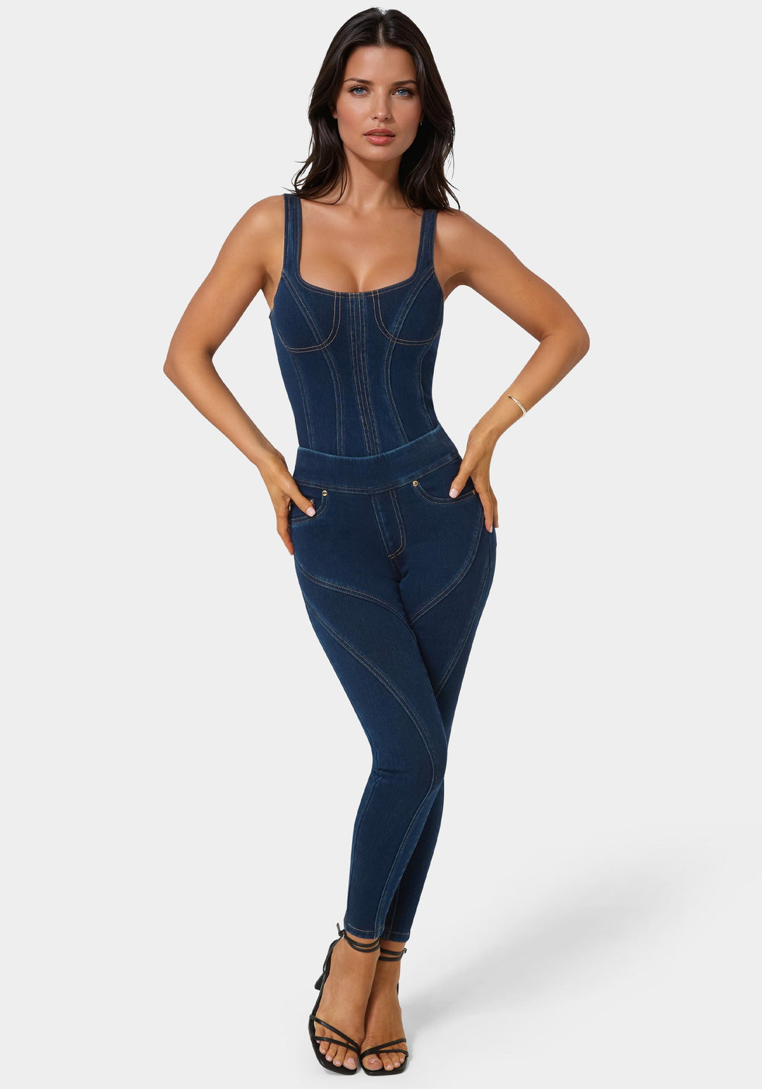 Detail View-Natural Waist Jegging-MIDNIGHT BLUE WASH