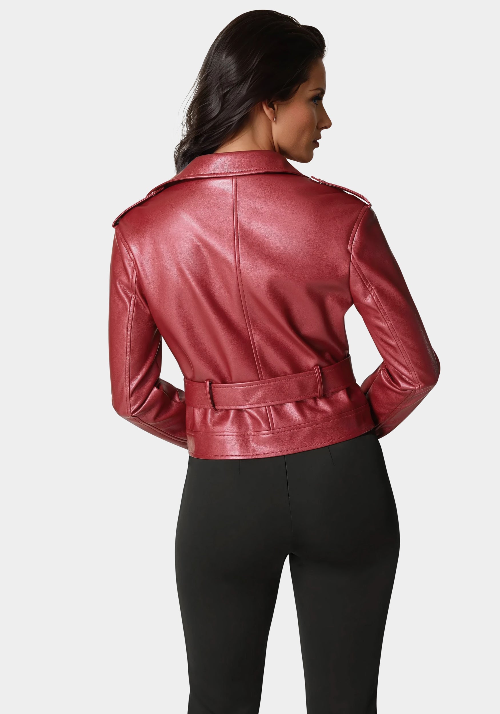 Metallic Vegan Leather Moto Jacket – bebe