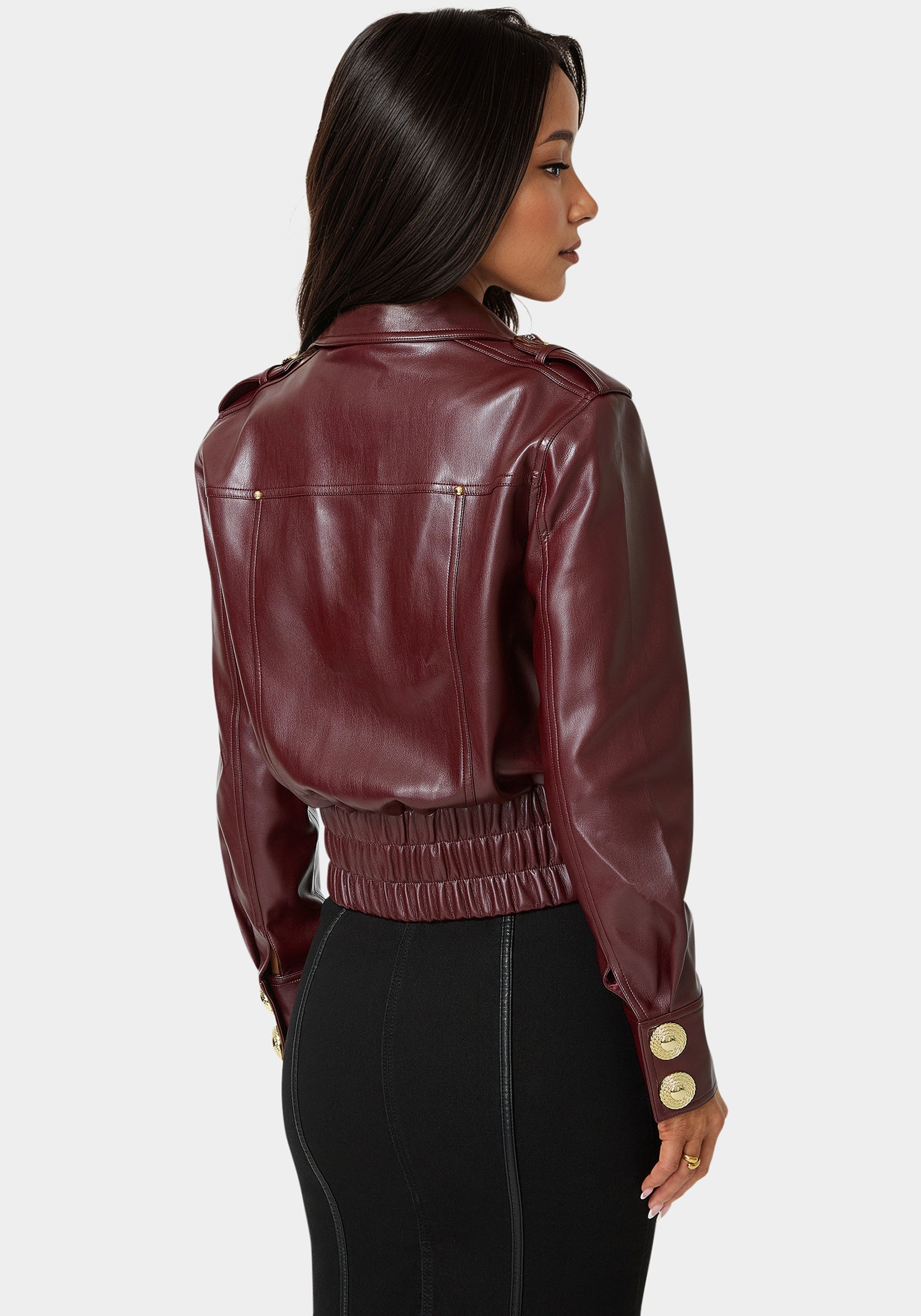 Cropped Vegan Leather Jacket – bebe