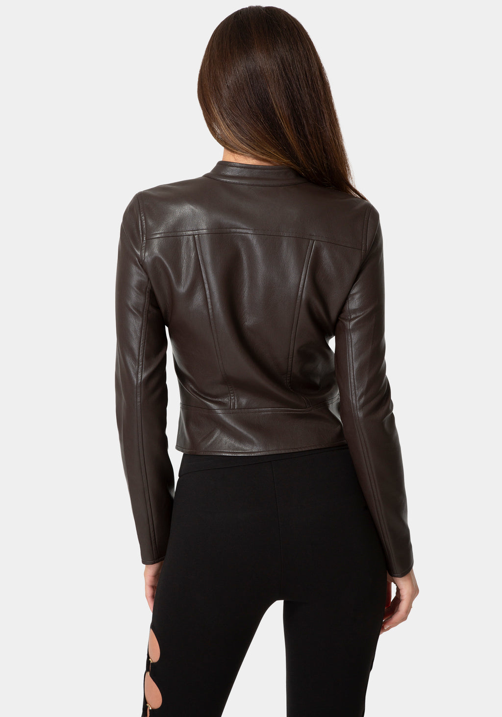 Back View-MOTO BIKER JACKET-CHOCOLATE MARTINI