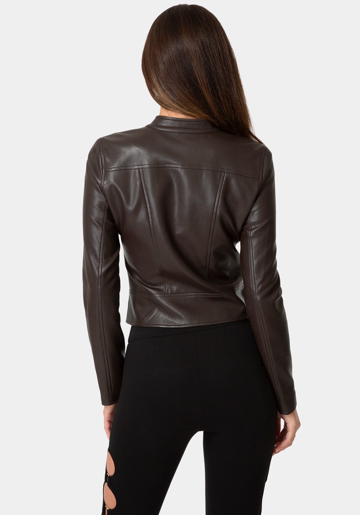 Back View-MOTO BIKER JACKET-CHOCOLATE MARTINI