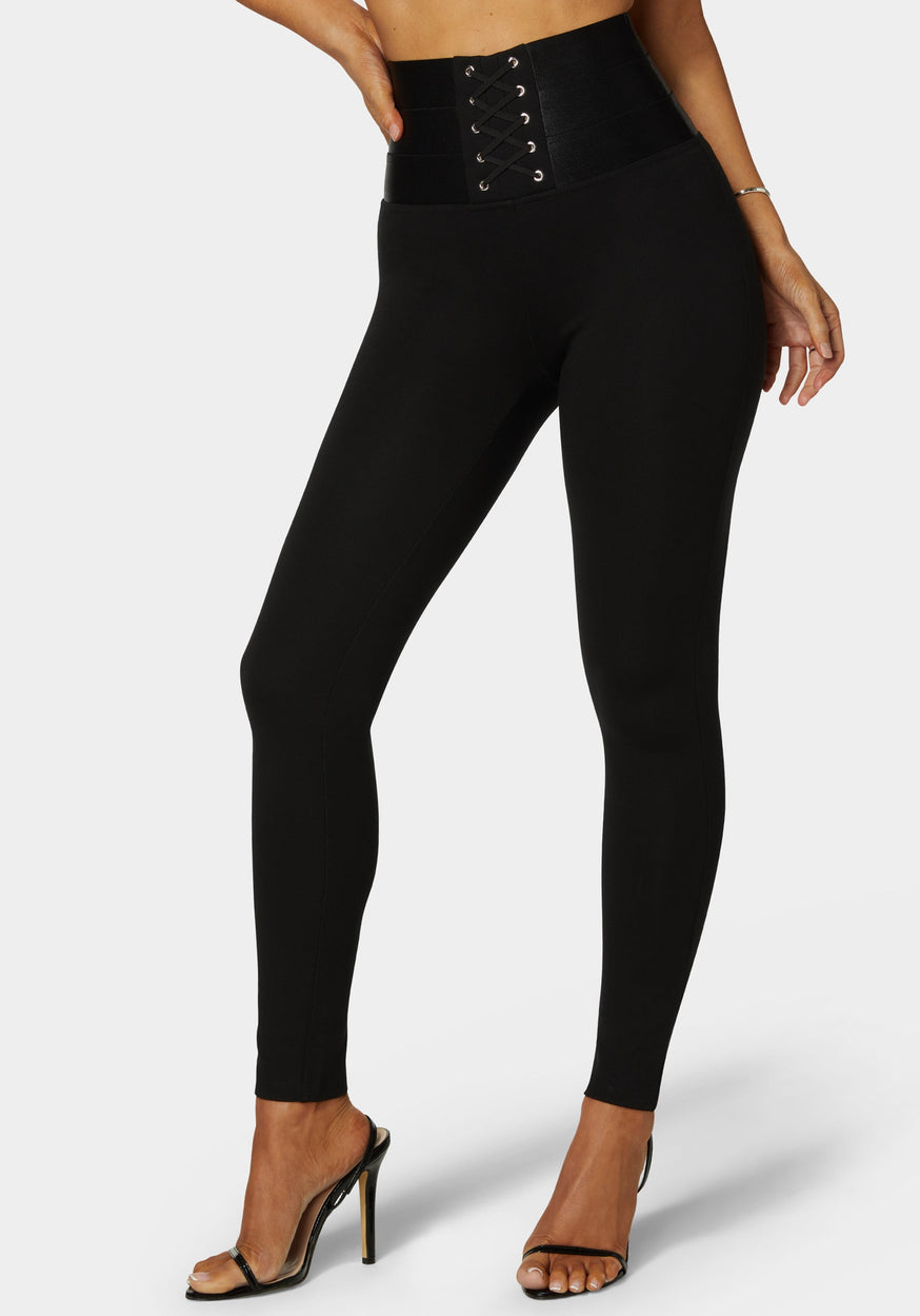 【BAON】Bebe Banding Lace Bermuda Waffle Cargo Pants Women's Bottoms - Pants, Jeans, Skirts & Shorts | bebe