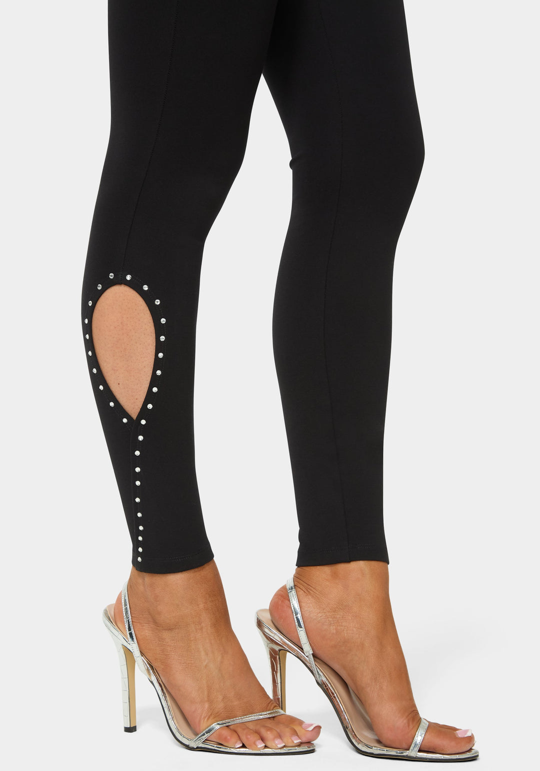 Other View-High Waist Rhinestone Legging-Black