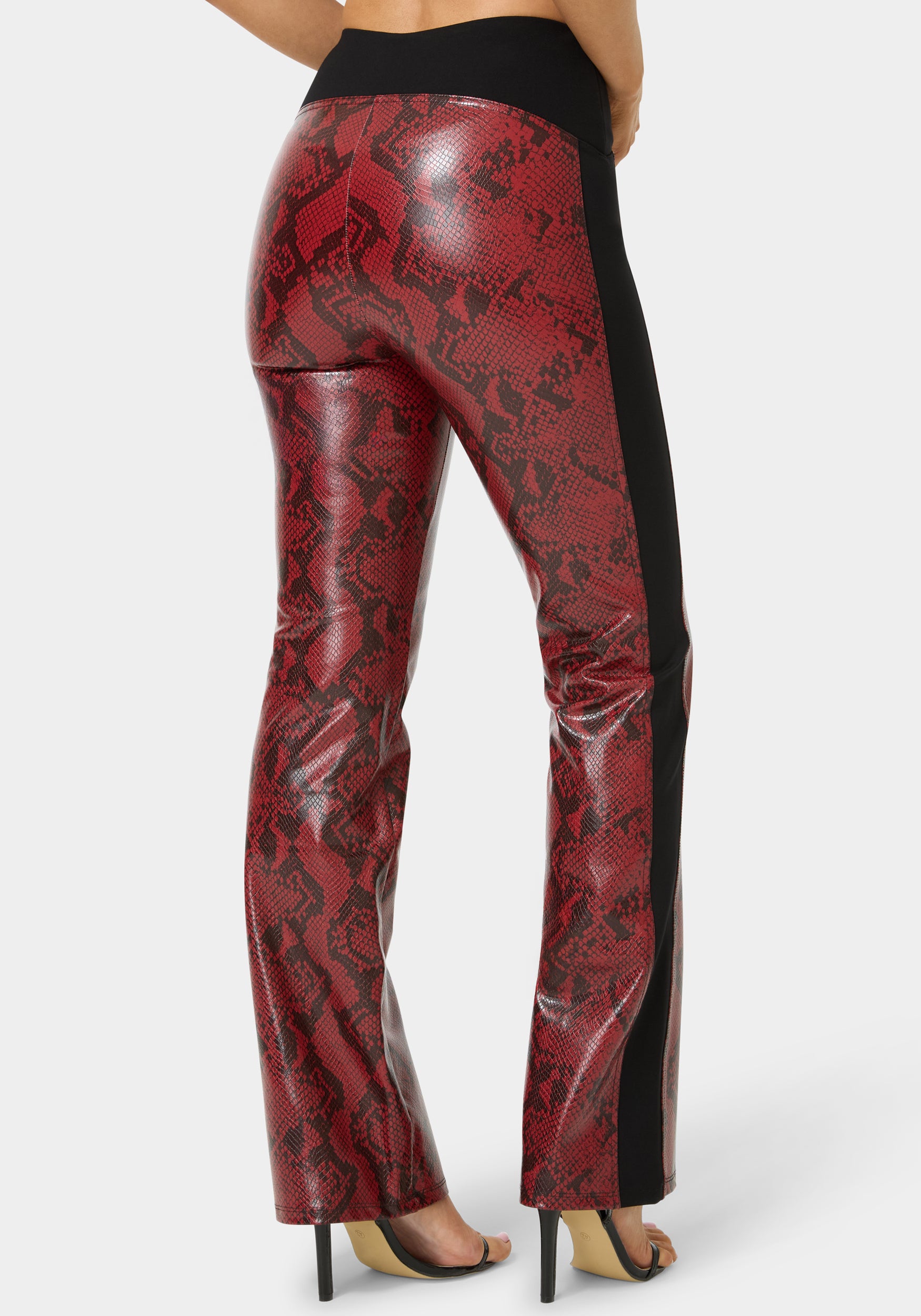 【新品】 S.F.S Snake Print Nylon Pants High Waist Snake Skin Mini Flare Pant – bebe