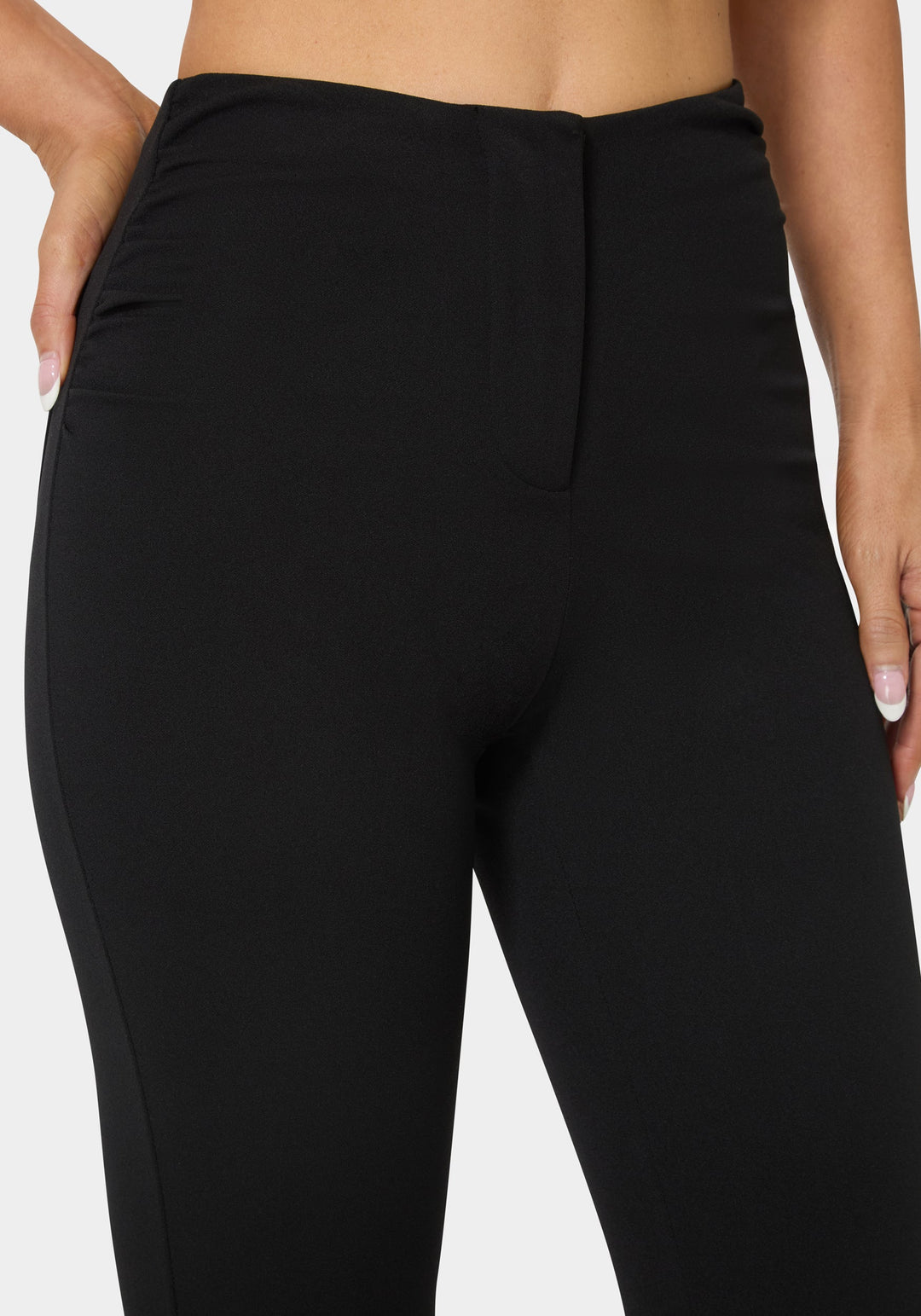 Other View-High Waist Stretch Mini Bootcut Pant-Black