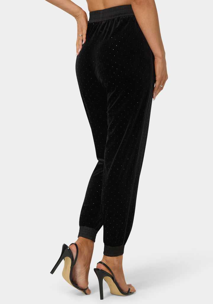 Back View-Embellished Jogger Pant-Black