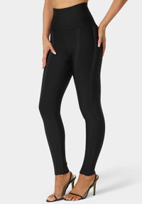 Side View-High Waist Bandage Legging-Black