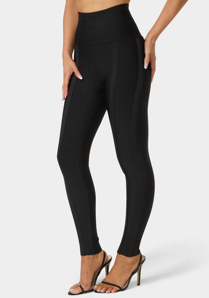 Side View-High Waist Bandage Legging-Black