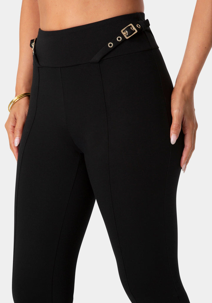 Other View-High Waist Belted Legging-Black