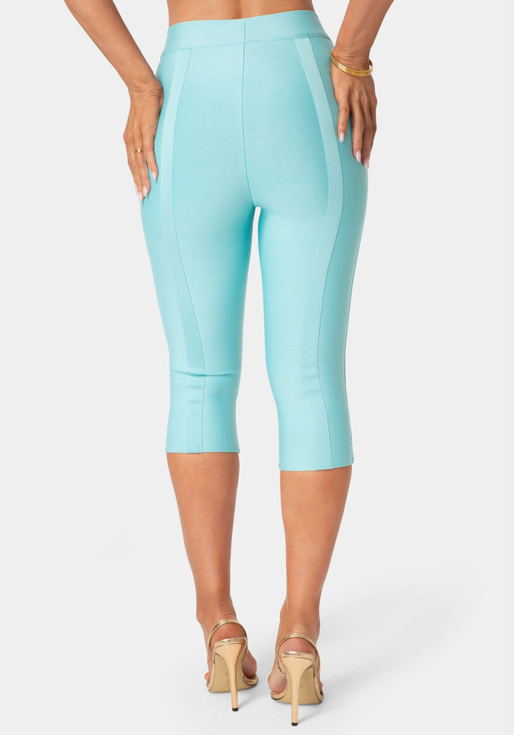 Back View-Bandage Capri Pant-Marine Blue