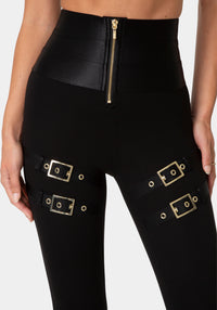 Other View-HIGH WAIST GOLD BUCKLE LEGGINGS-BLACK