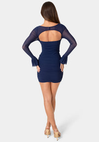 Back View-COCKTAIL HOUR ROMPER-EVENING BLUE