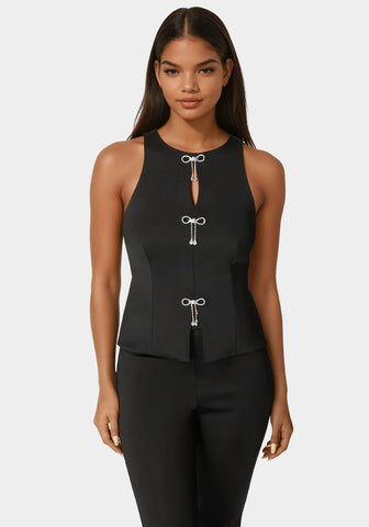 Bebe Logo Short Sleeve Round Neck Rib Top | bebe