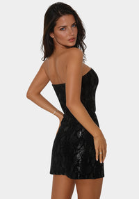 Back View-Sequin Embellished Corset-BLACK